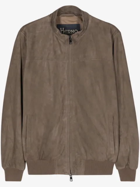 Herno panelled leather jacket