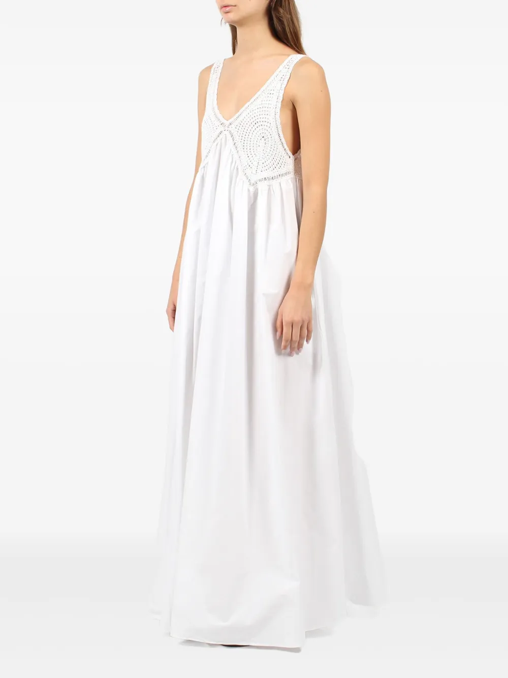 P.A.R.O.S.H. Popeline maxi-jurk Wit