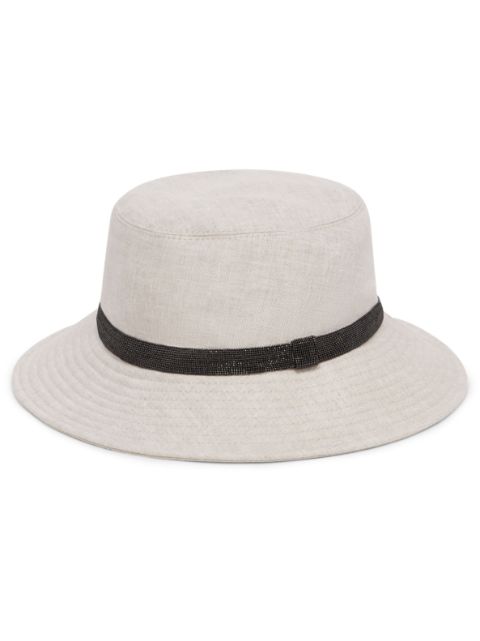 Brunello Cucinelli Monili-chain linen bucket hat