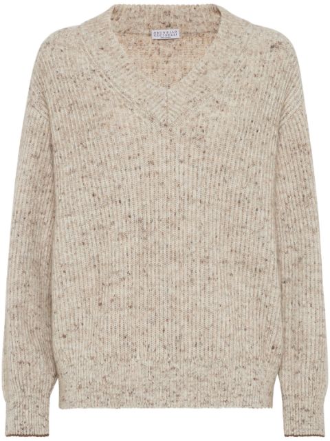 Brunello Cucinelli ribbed V-neck jumper Women