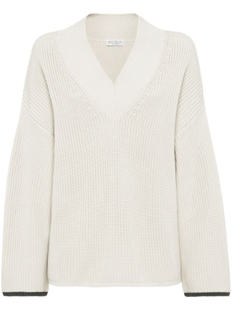 Brunello Cucinelli ribbed-knit cotton jumper Women