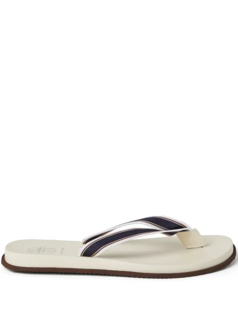 Brunello Cucinelli striped leather flip flops