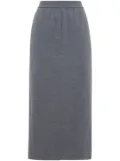 Brunello Cucinelli elasticated-waistband midi skirt - Grey