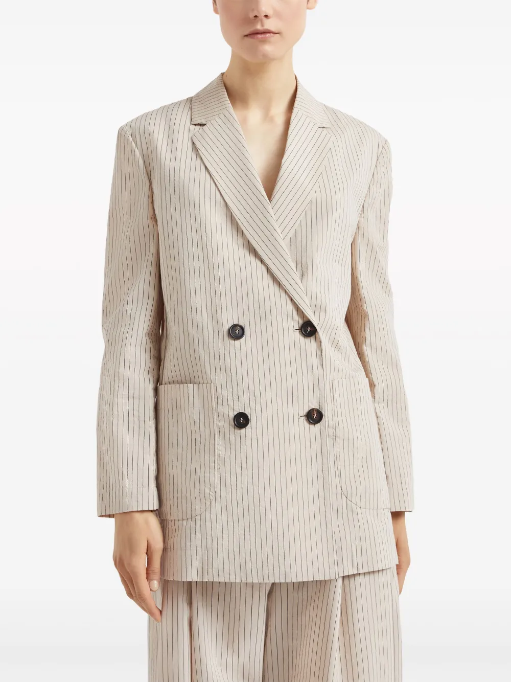 Brunello Cucinelli Blazer met dubbele rij knopen Bruin
