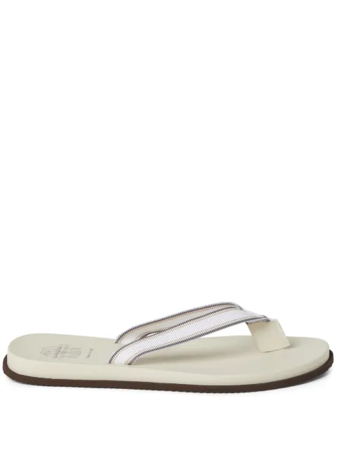 Brunello Cucinelli striped leather flip flops