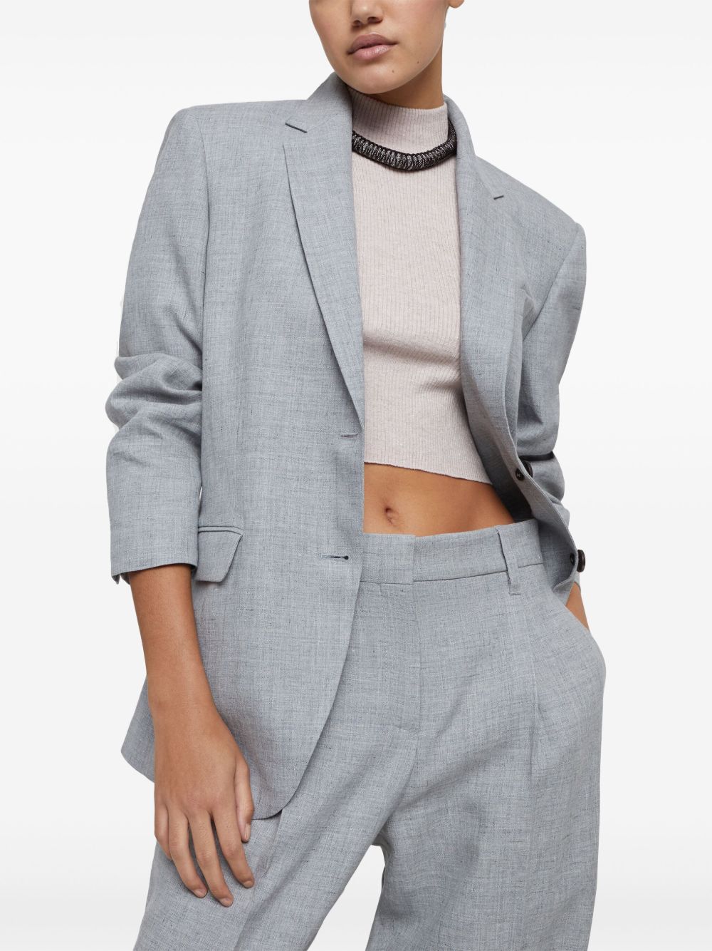 Discounted prices Brunello Cucinelli single-breasted wool blazer Women