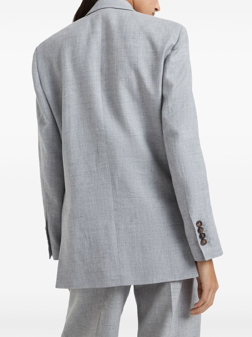 Shop Brunello Cucinelli Single-breasted Wool Blazer In 灰色