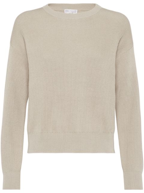 Brunello Cucinelli ribbed-knit cotton jumper Women