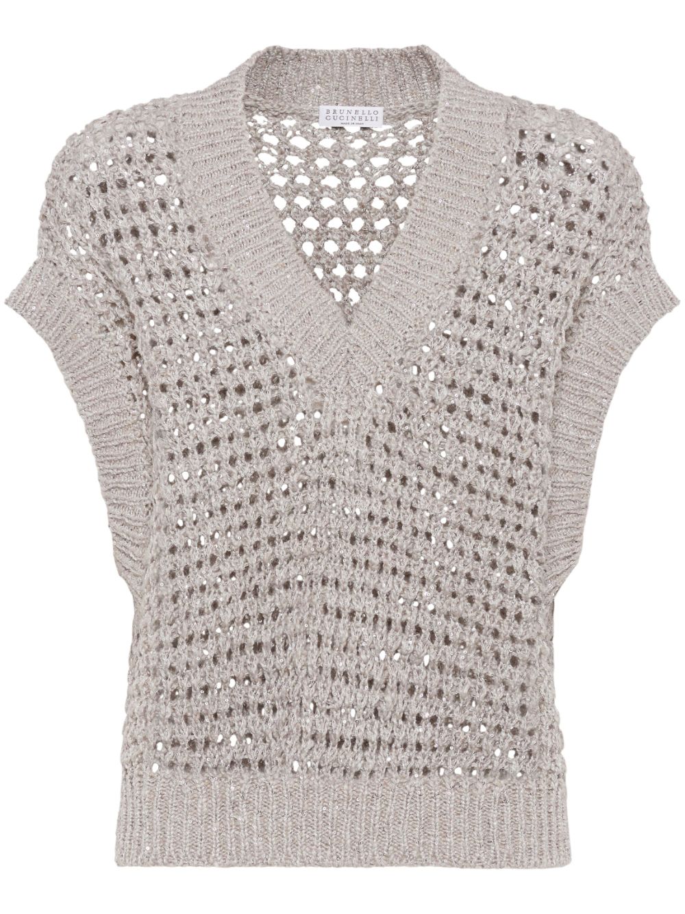 Brunello Cucinelli V-neck knitted vest - Grey