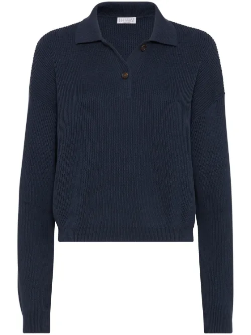 Polo en maille nervurée - Brunello Cucinelli - Modalova