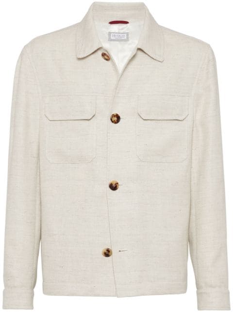 Brunello Cucinelli single-breasted shirt jacket