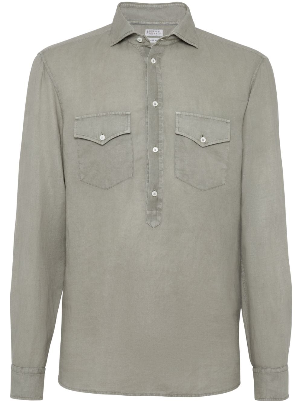 spread-collar long-sleeve shirt