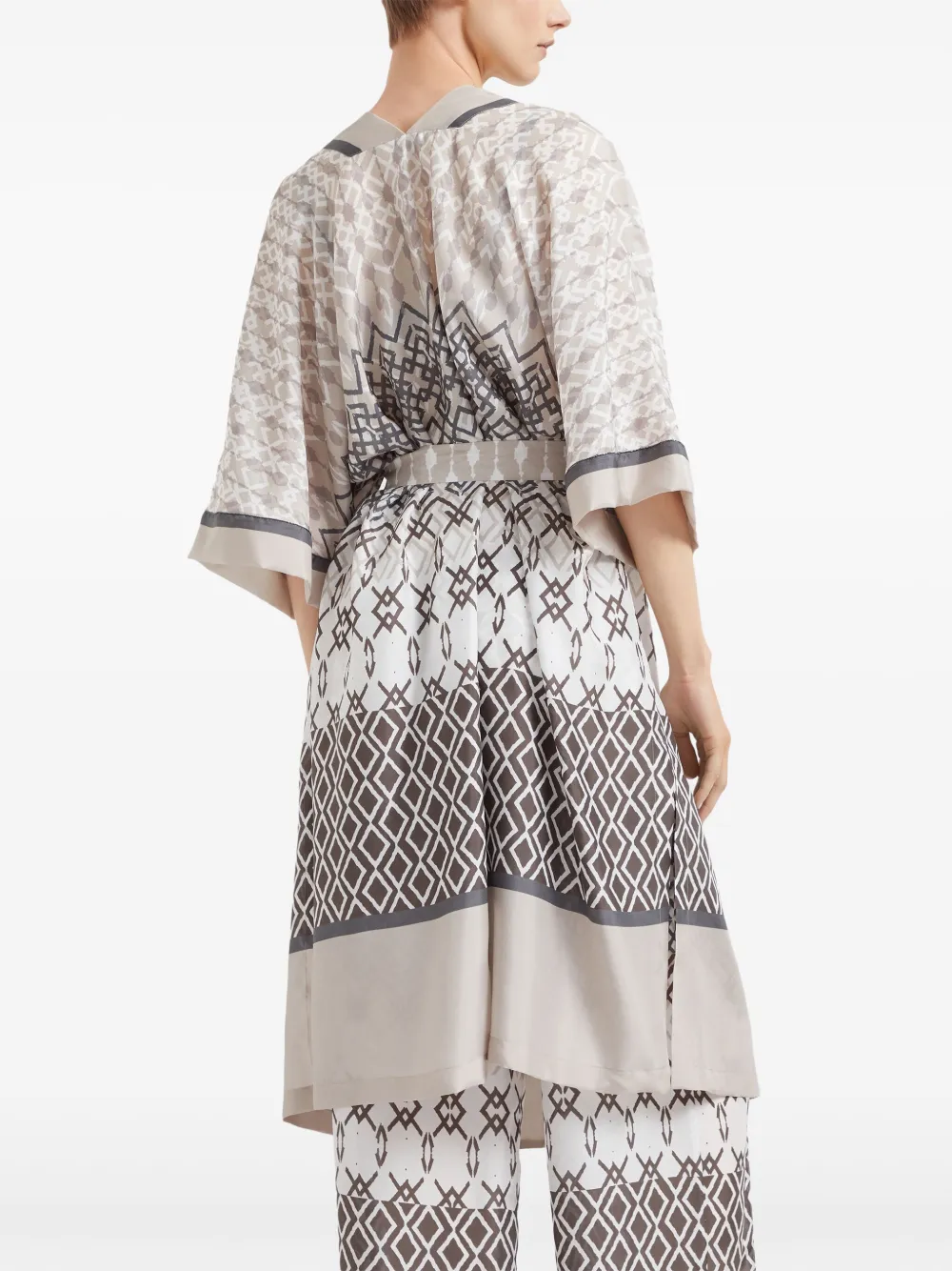 Brunello Cucinelli Top met geometrische print Beige