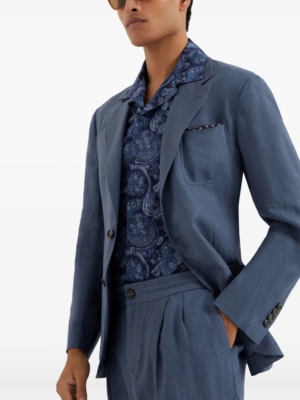 Brunello cucinelli リネン100 ジャケット Brunello Cucinelli シングルジャケット | ブルー | FARFETCH JP