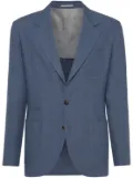 Brunello Cucinelli single-breasted linen blazer - Blue