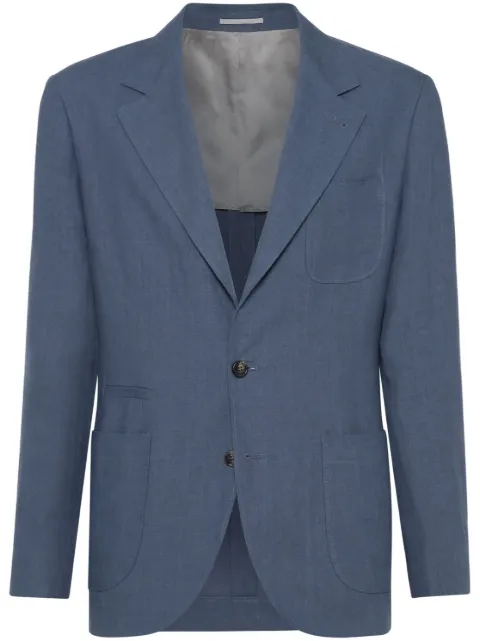 Brunello Cucinelli single-breasted linen blazer