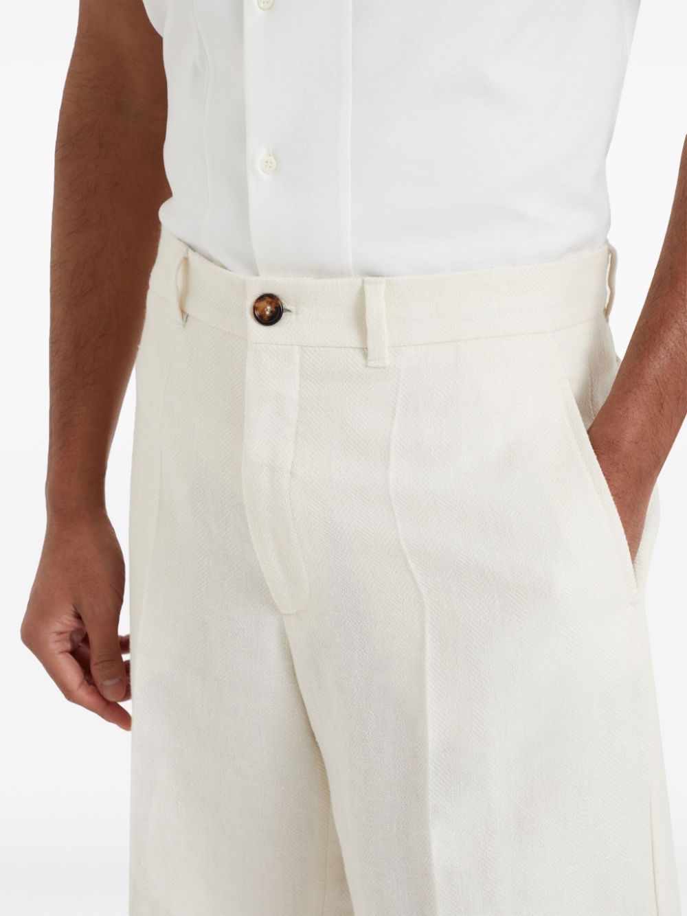 Shop Brunello Cucinelli Mid-rise Bermuda Shorts In White