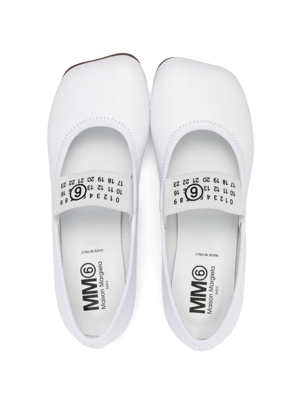 Shop Mm6 Maison Margiela Numbers-motif Ballerina Shoes In White