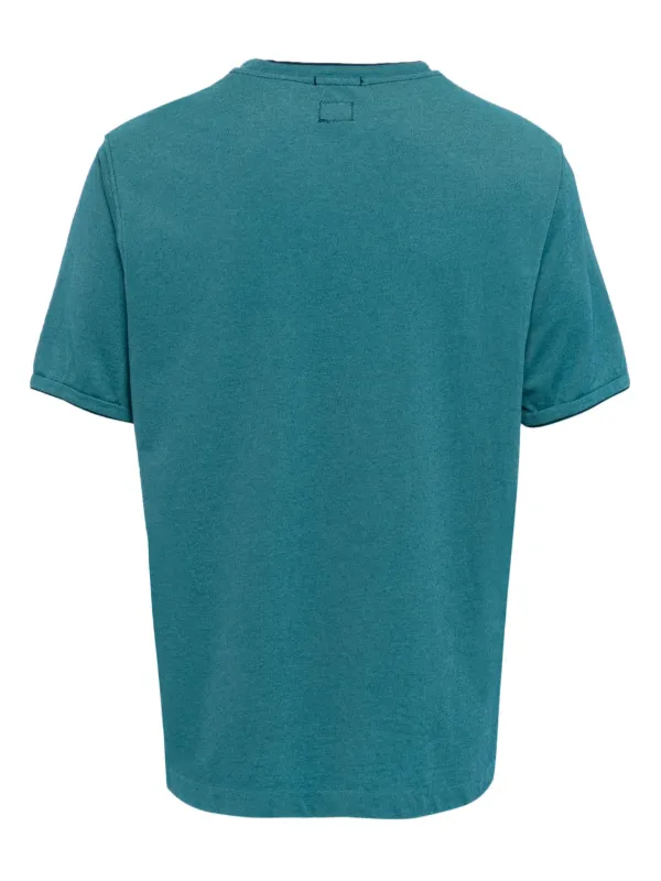 【送料&関税込】C.P. Company Blue Crewneck T-shirt With Logo C.P. Company - Logo-Print Cotton-Jersey T-Shirt - Blue C.P.