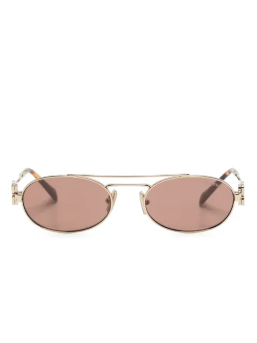 Lunettes de soleil à monture ovale - Miu Miu Eyewear - Modalova