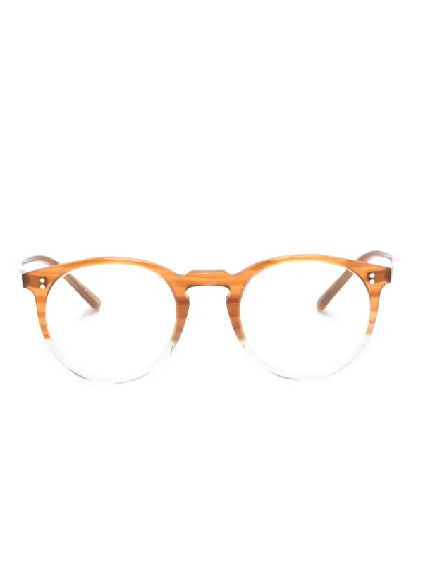 Oliver Peoples ラウンド眼鏡フレーム | ブラウン | FARFETCH JP