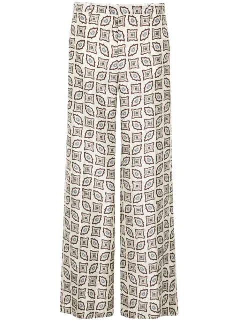 Alberto Biani geometric-print flared trousers