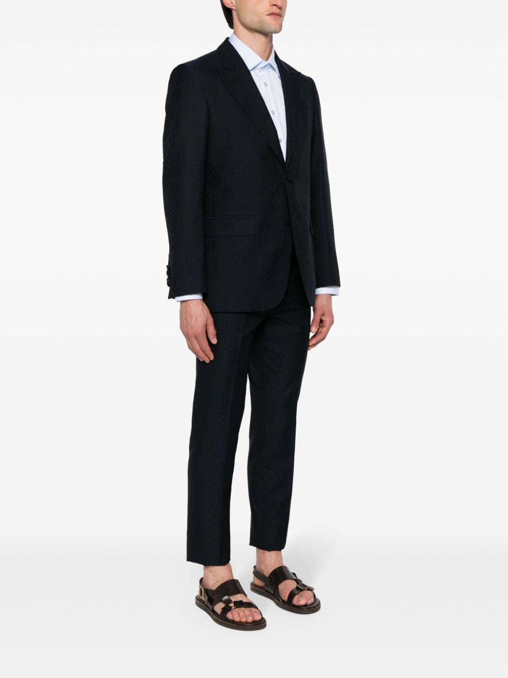 Shop Etro Single-breasted Suit In Blue