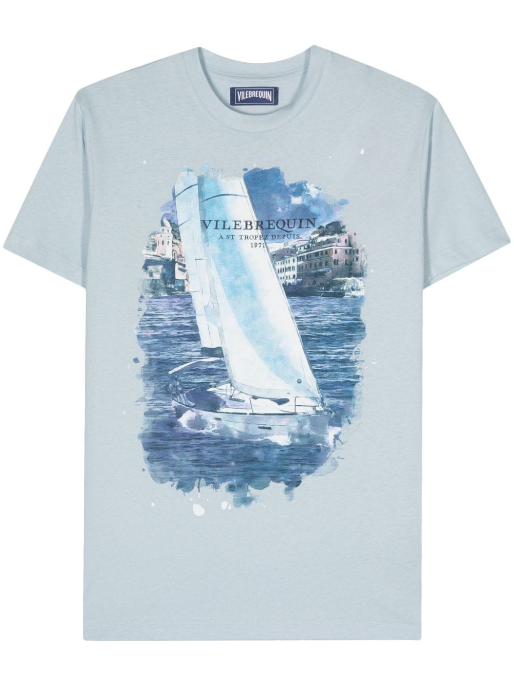 Shop Vilebrequin Graphic-print Cotton T-shirt In Blue
