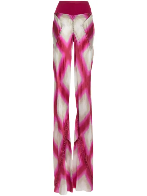 Rick Owens abstract-print flared trousers