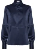 Brunello Cucinelli stretch-silk shirt - Blue