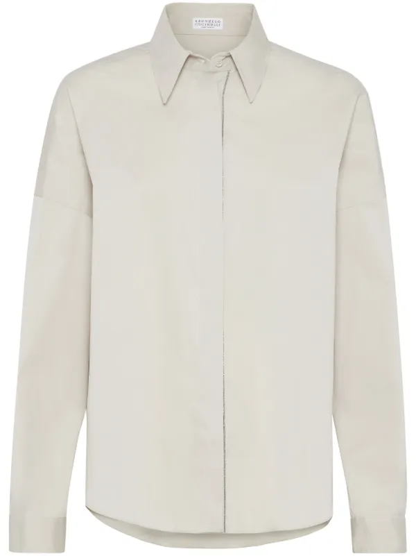 Brunello Cucinelli モニーレトリム シャツ | ニュートラル | FARFETCH JP