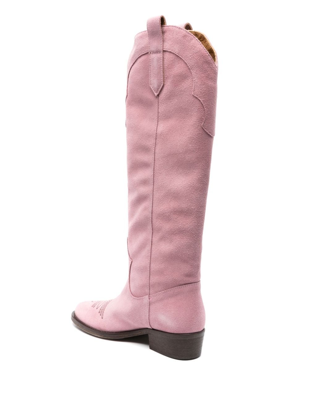 Shop Via Roma 15 35mm Suede Boots In Pink