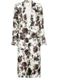 Alberto Biani floral-print silk coat - Neutrals