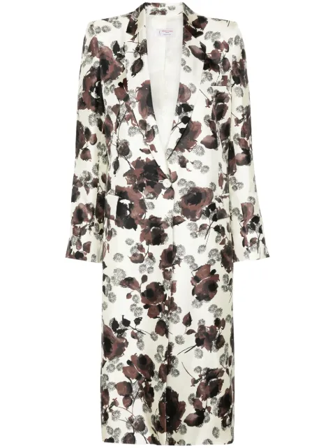 Alberto Biani floral-print silk coat