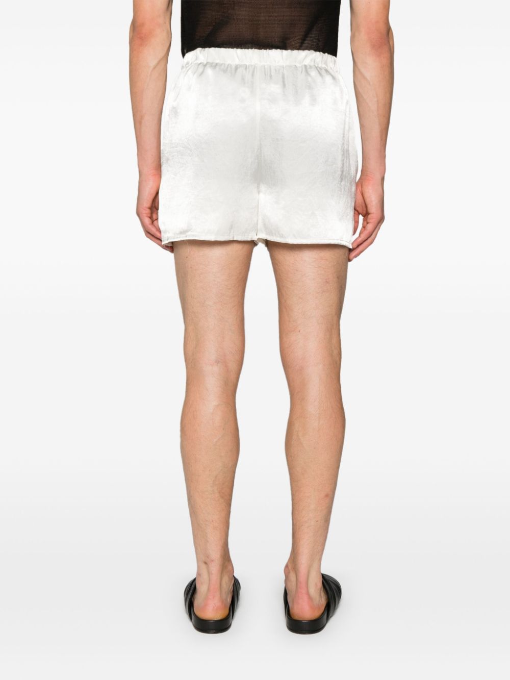 Shop Ludovic De Saint Sernin Satin-finish Shorts In 中性色