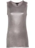 Avant Toi lamé ribbed tank top - Purple