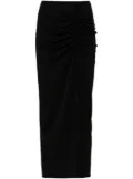 THE ANDAMANE Paige ruched midi skirt - Black