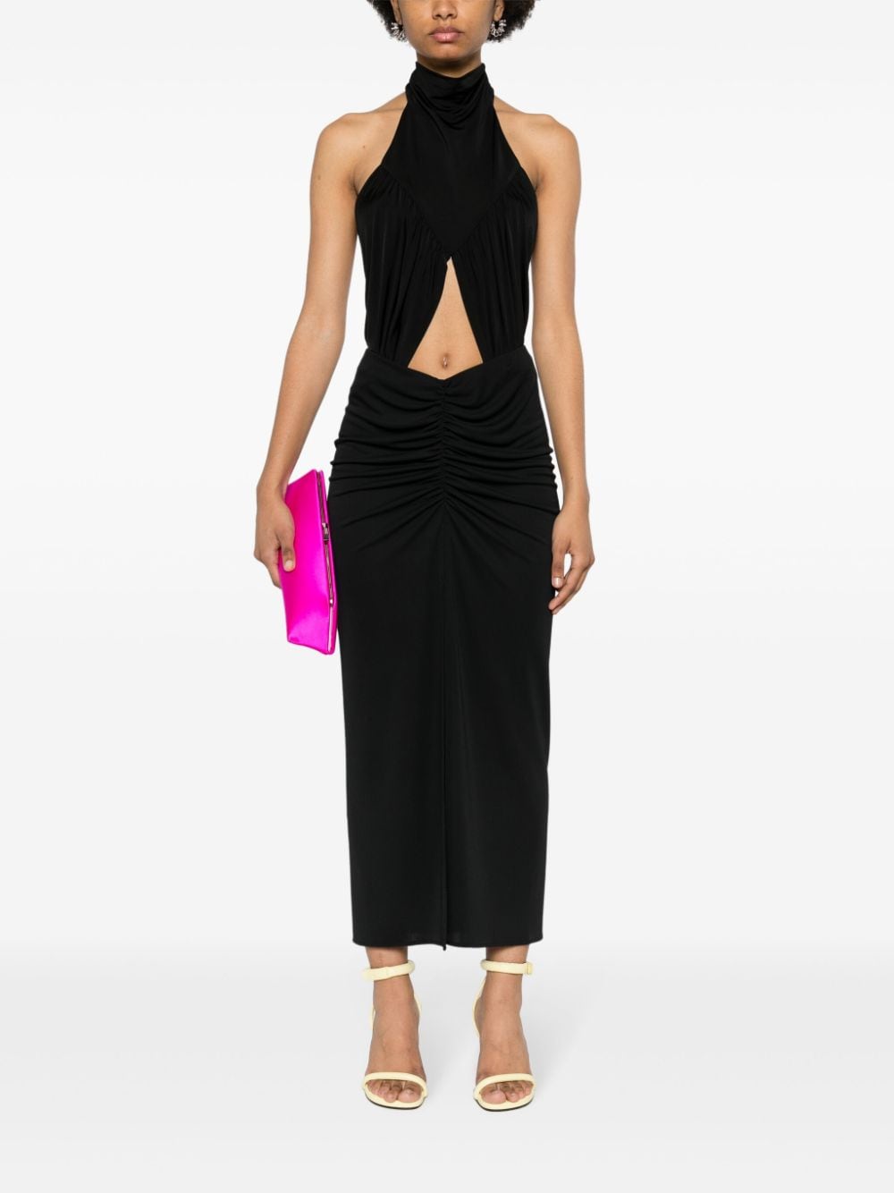 Image 2 of THE ANDAMANE Paige ruched midi skirt