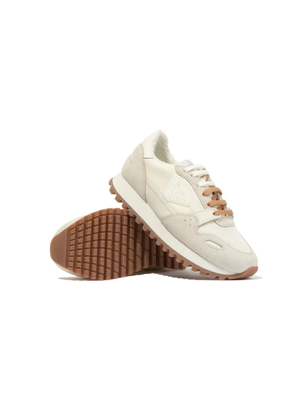Emporio Armani Kids Sneakers met vlakken - Beige