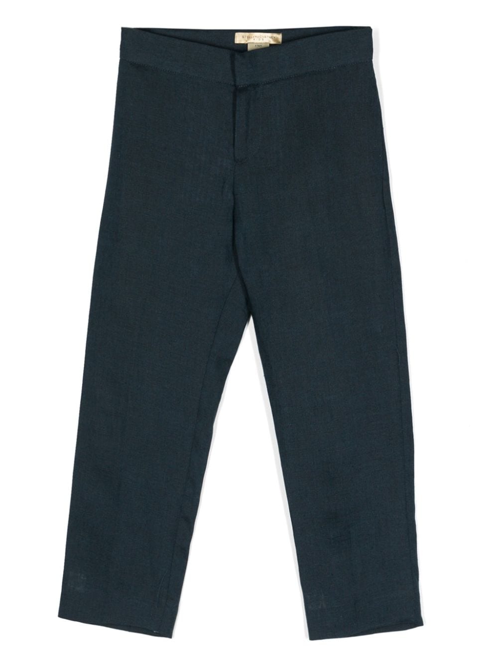 Stella Mccartney Kids' Linen Smart Trousers In Blue