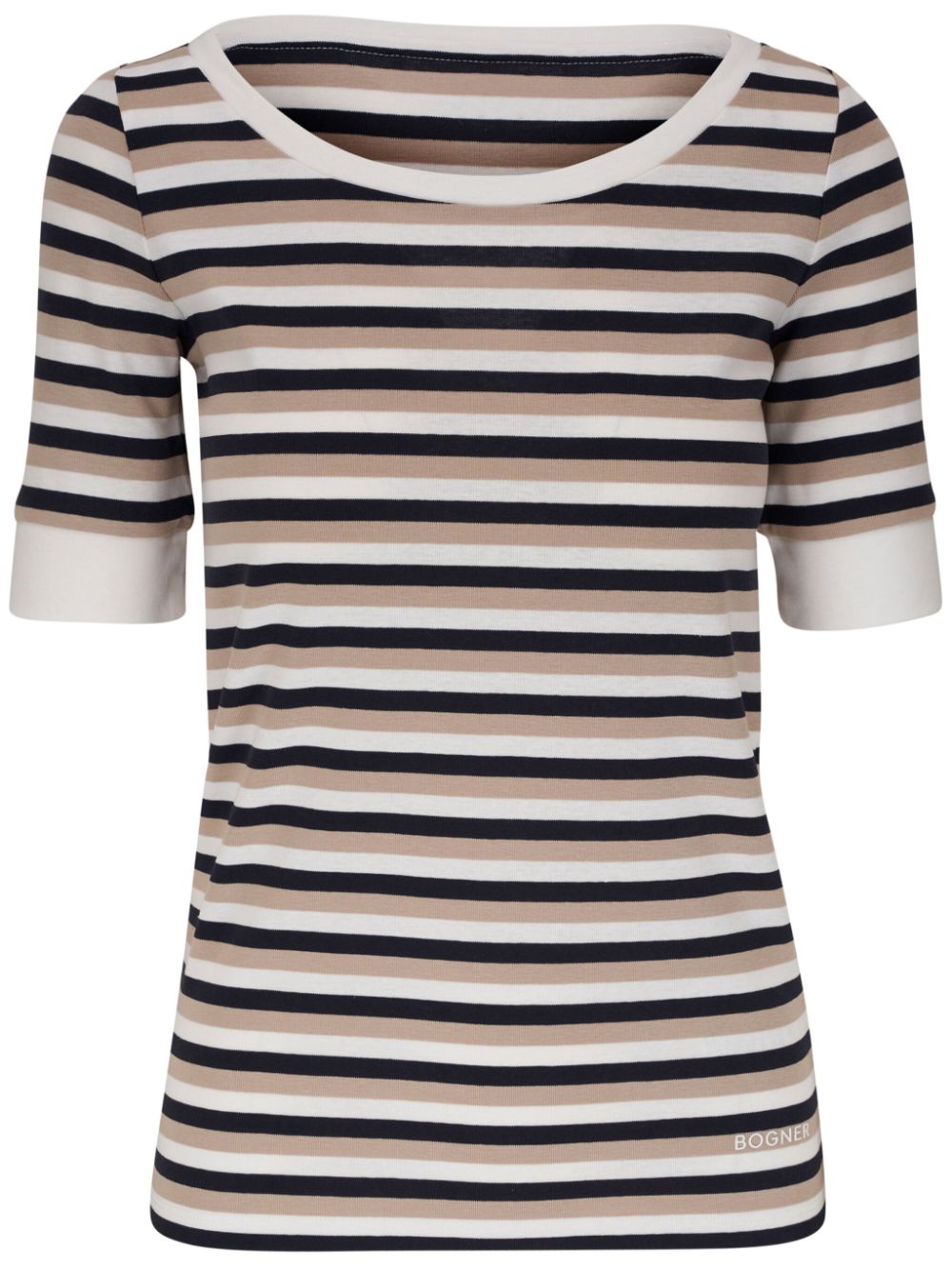 Bogner Striped Cotton T-shirt In Multi