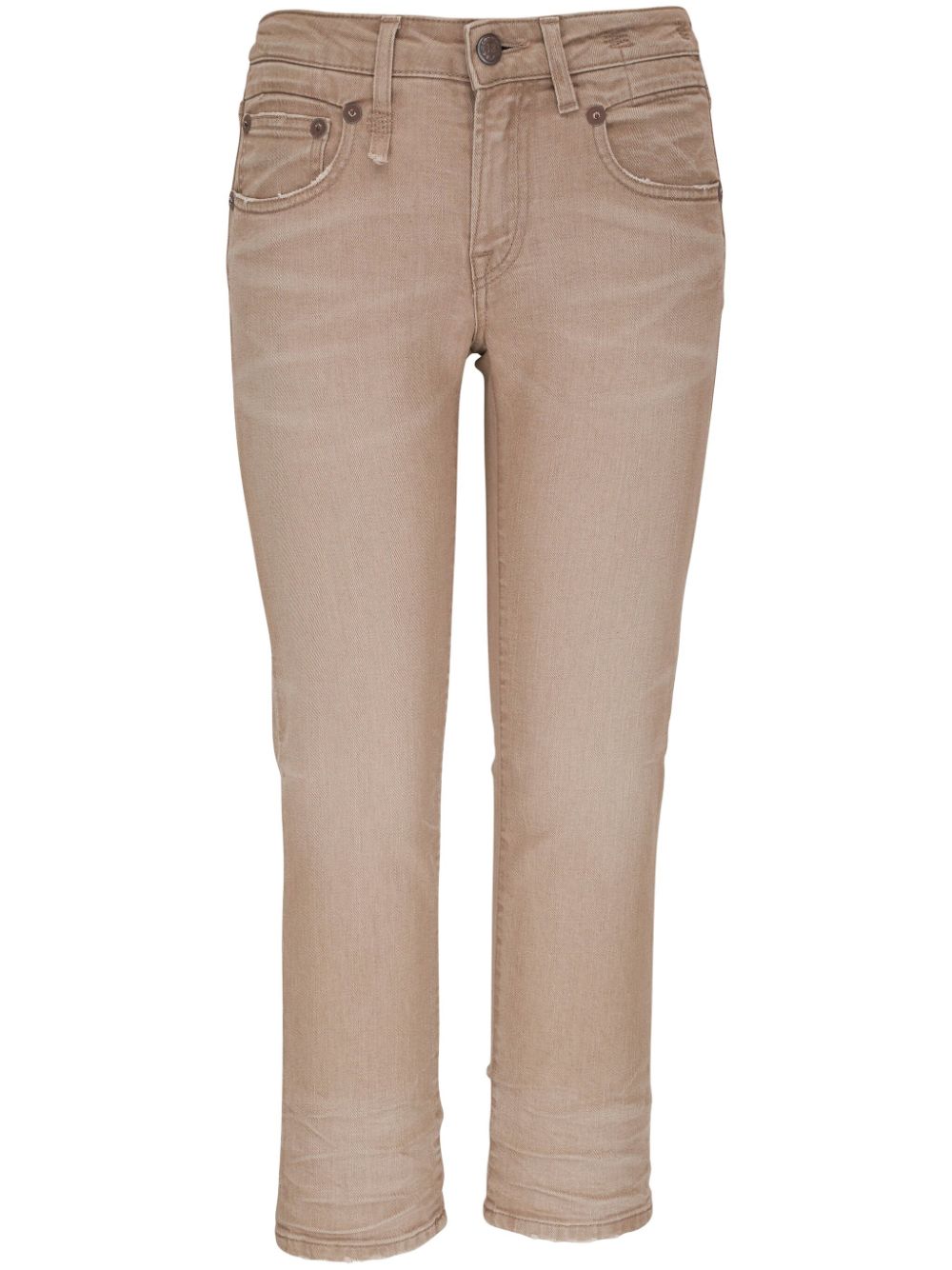 R13 Cropped Straight-leg Jeans In Brown