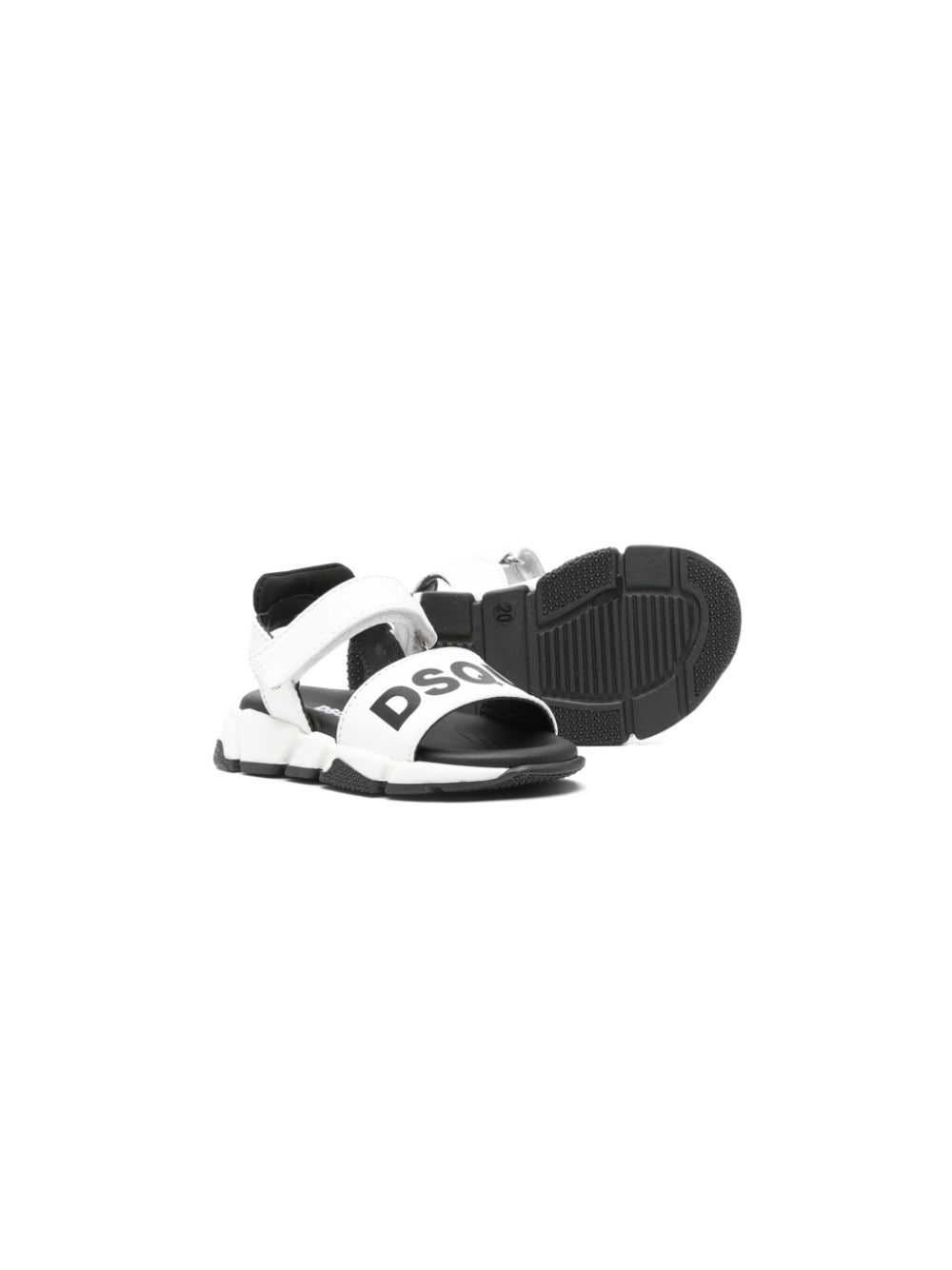 Shop Dsquared2 Logo-print Leather Sandals In White