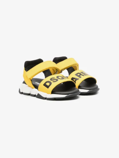 DSQUARED2 KIDS lädersandaler med logotyp