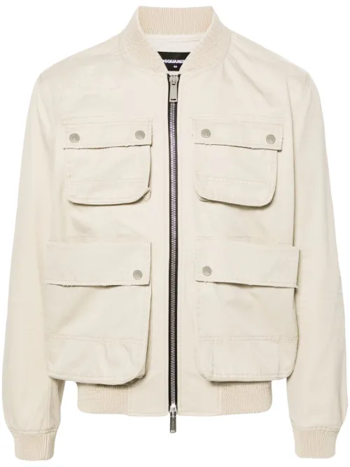 Veste bomber en coton à fermeture zippée - DSQUARED2 - Modalova