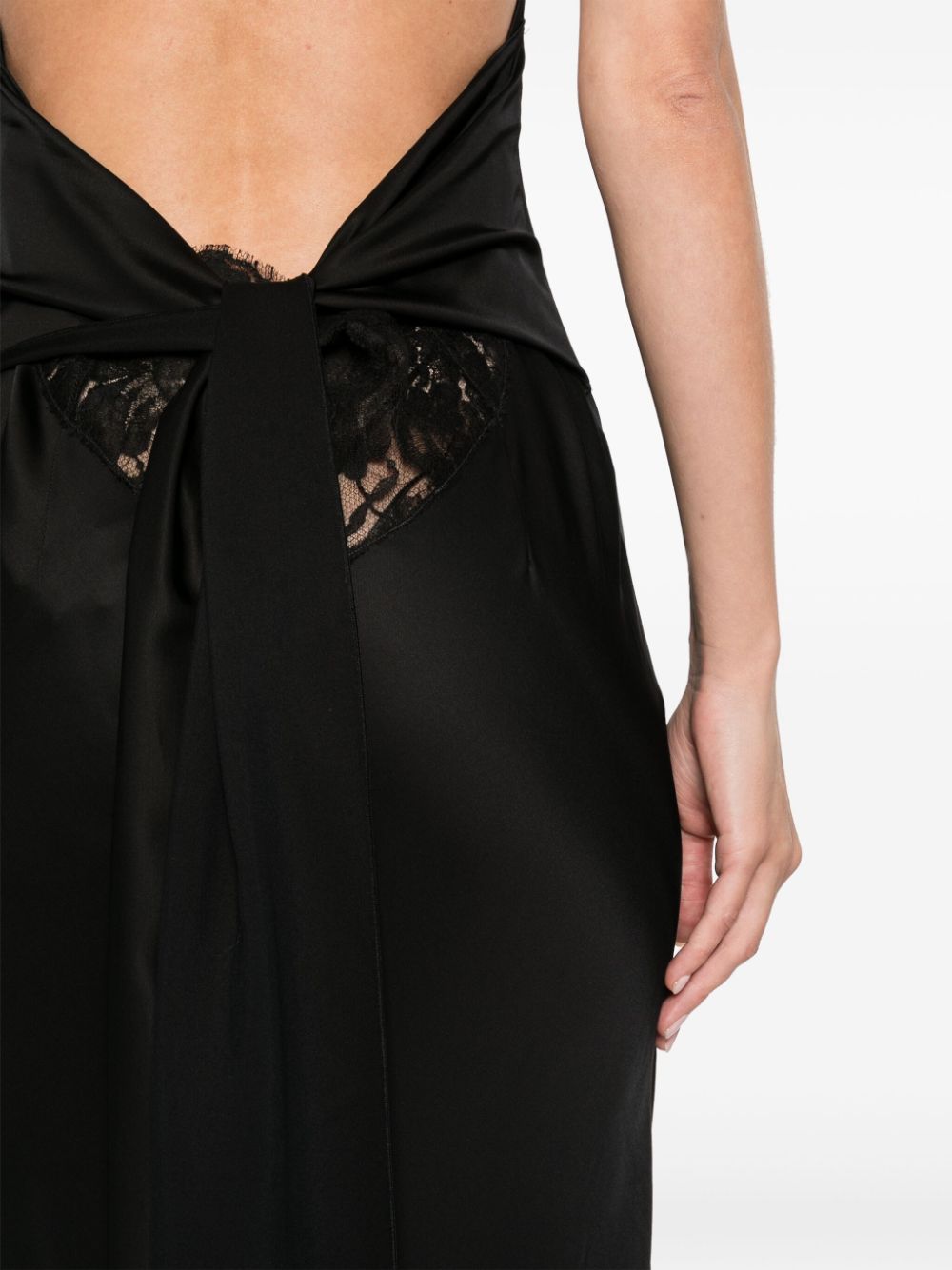 Shop N°21 Satin Midi Dress In Black