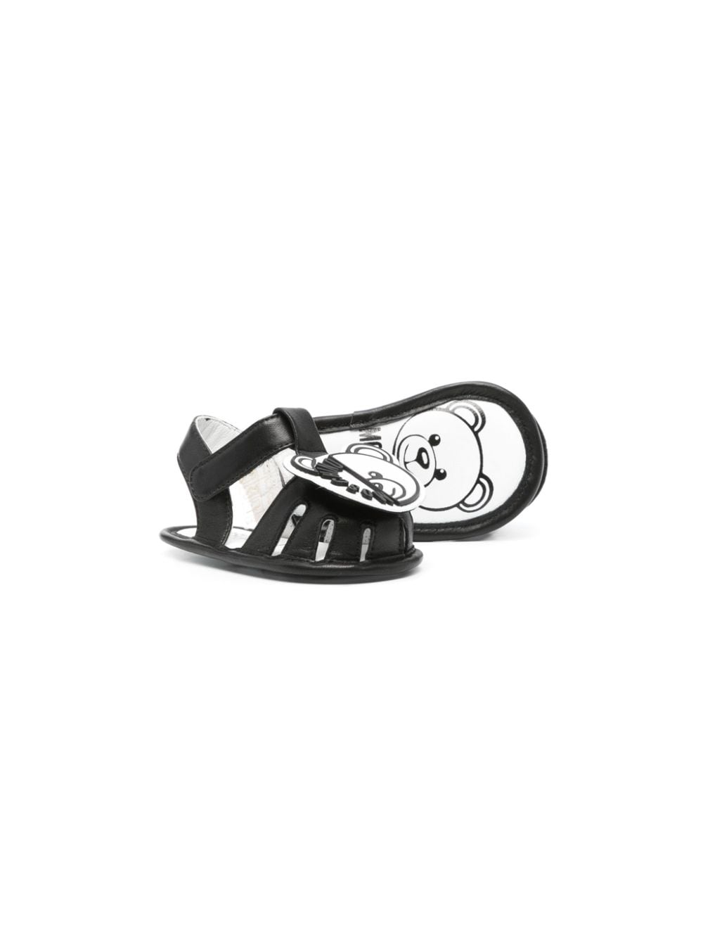Shop Moschino Teddy Bear-motif Sandals In Black