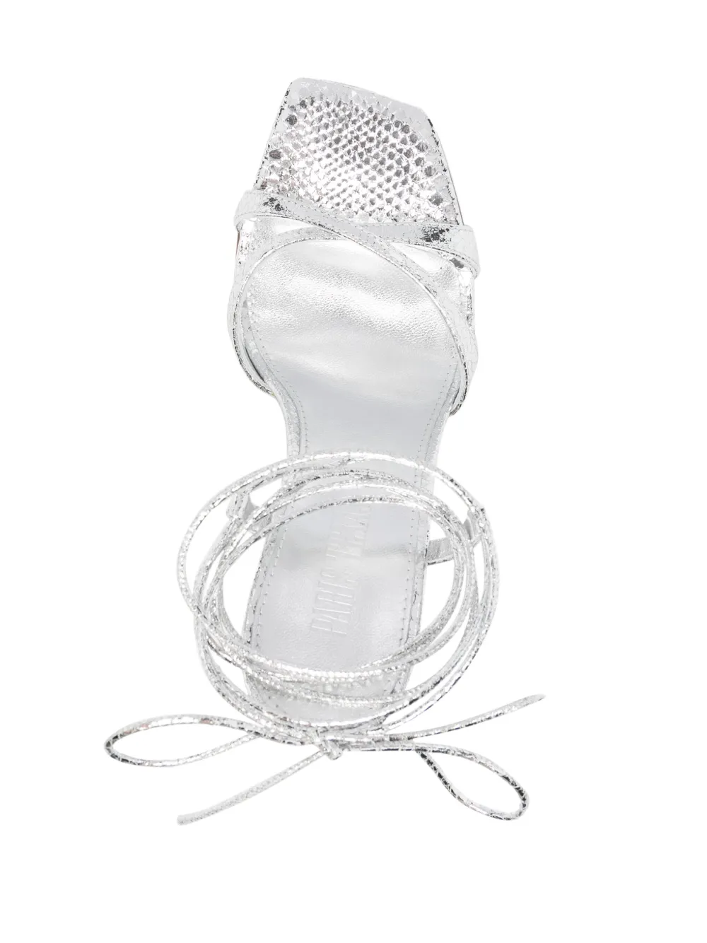 Paris Texas 105mm Leather Sandals In Silver