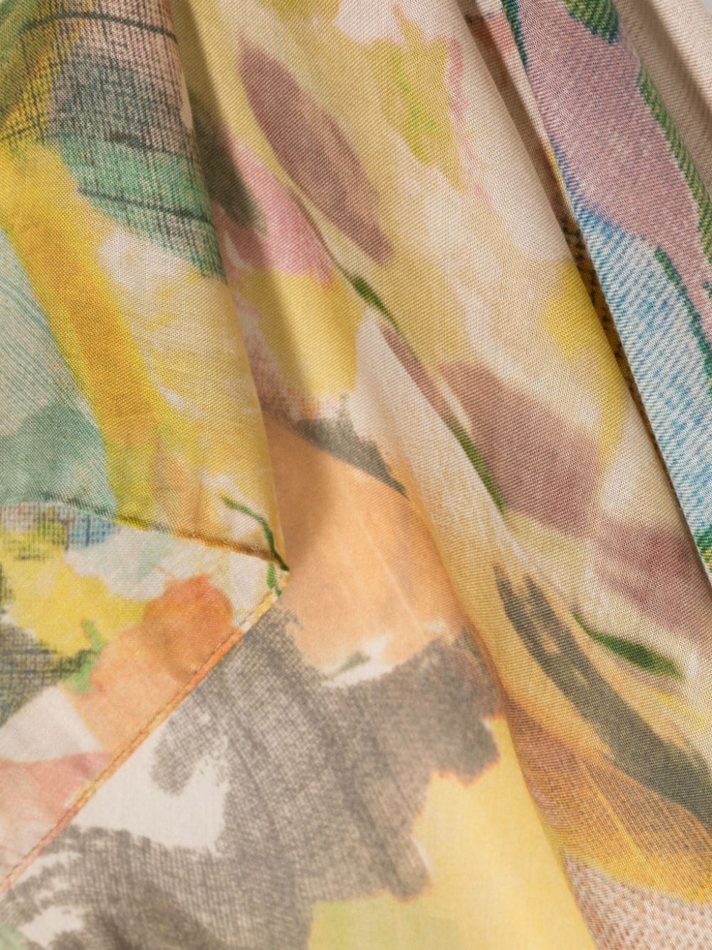 Shop Paul Smith Abstract-print Semi-sheer Scarf In Green