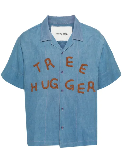 STORY mfg. Greetings appliqué shirt